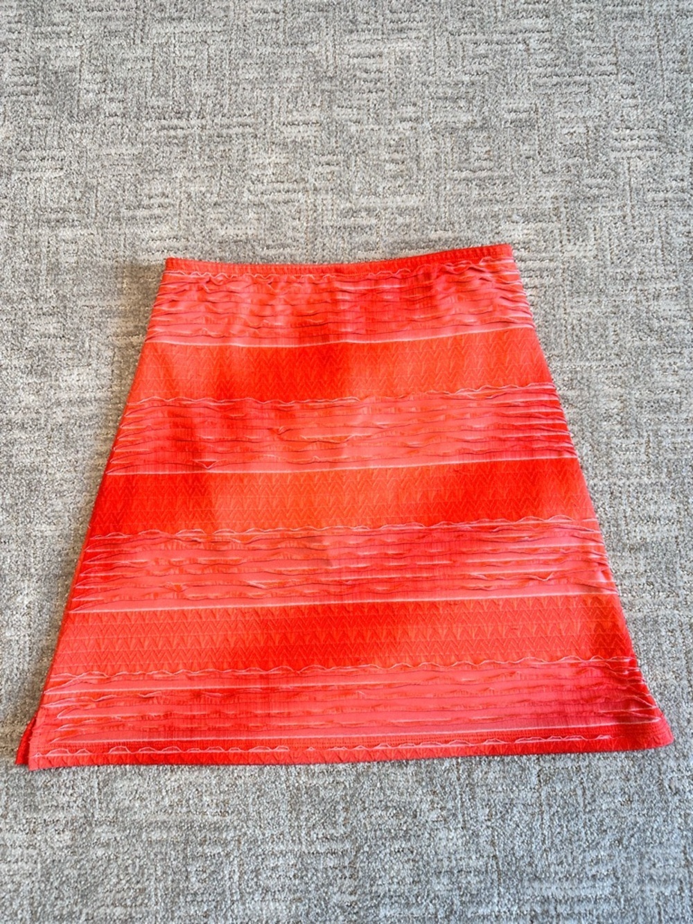 Textured Orange A-Line Women’s Skirt - Picture 4 of 9